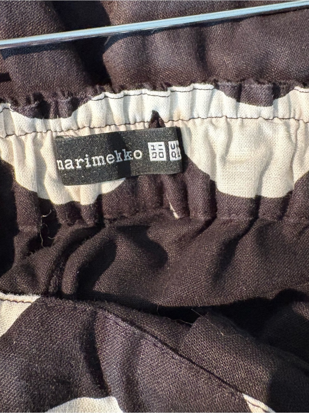 Uniqlo Marimekko Linen Cotton Cropped  Crop Wide Leg Pants Black S - Picture 7 of 8